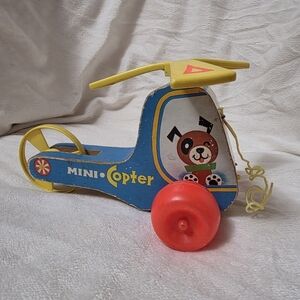 Vintage Fisher-Price Mini Copter Pull Toy, model #448